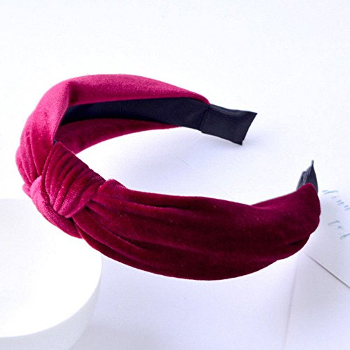 Wide Band Velvet Damen Cross Color Hair Stirnband Solid Side Exotic Hairband Stirnband Knotenhaarklammern für Frauen