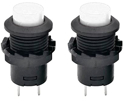 2x Drucktaster rund Taster 12mm DIY AC 1,5A/230V 12V NON-Momentan button Schalter | Weiß