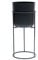 Olly & Rose Maceta de metal mate con soporte negro para plantas, maceta grande de 50 cm de alto para interiores con soporte, maceta decorativa grande (negro, altura de 50 cm)