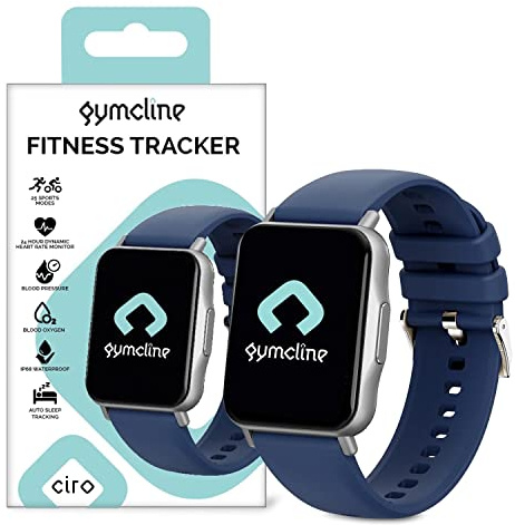 Gymcline Fitness Watch Ciro Fitness Tracker with Multiple Sports Modes, Heart Rate Monitor, Sleep Tracker, Step Counter and Daily Activity Monitoring Waterproof Watch for Women and Men, Navy