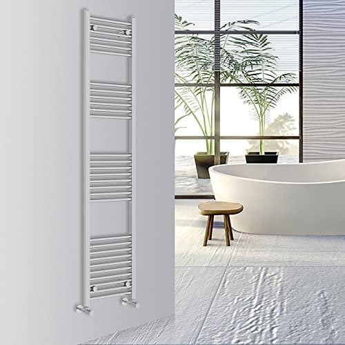 Warmehaus Straight Bathroom Heated Towel Rail Warmer Radiator Central Heating 1800x400mm - Chrome