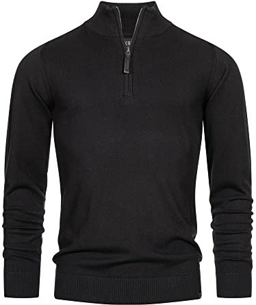Indicode Herren Gore Strickpullover aus 80% Baumwolle mit Stehkragen | Klassischer Herrenpullover für Business und Freizeit, Strickpulli, Troyer, Freizeitpullover, Basic Pullover für Männer