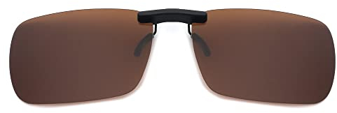 JM Randlose Rechteck Clip auf Sonnenbrille Leichte Polarisierte Brillen Männer Frauen Polarisiert Braun