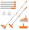 Multifunction Magic Rubber Air Broom, Replaceable Silicone Floor Squeegee, Sweeper and Scrape 2 in 1 Household Cleaning Squeegee Broom for Floor, Bathroom, Kitchens, Tile, Glass (Orange)