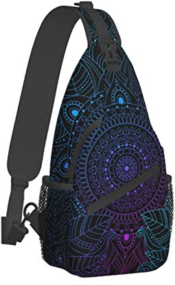 TGMALL Orientalische arabeske Muster Sling Bag Sling Rucksack Crossbody Taschen Brust Schultertasche Tagesrucksack für Damen Herren, mehrfarbig, Einheitsgröße