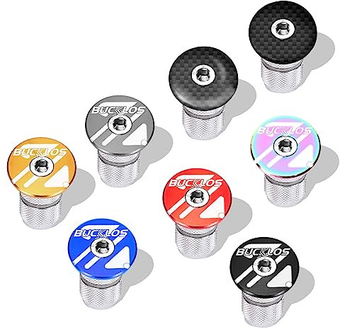 BUCKLOS 1 1/8 inch Aluminum/Carbon Fiber Bicycle Headset Top Cap, Star Nut Plug Bolt Stem Expanding Nut Bolt.