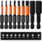 K Kwokker 9pcs 50mm Metric Hex Allen Key Bit Set, S2 Steel, 1.5MM-10MM, 1/4 Hex Shank Magnetic Inner Hexagon Screwdriver Bit