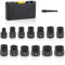 Lytool 14 Pezzi Set Bussole di Estrazione 3/8'',Dadi Rimuovere 6.35-19mm,Estrattori per Dadi e Bulloni Impatto e Spelati Danneggiati per Rimozione di Bulloni,Dadi e Viti Danneggiati, Rotti,Arrugginiti