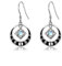 Hexen Knoten Ohrringe Sterling Silber Hexe Magische Knoten Ohrringe Mondstein Pagan Schmuck Phase Schmuck für Frauen Mädchen