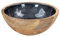 levandeo Schüssel 15cm Mango Holz Grau Perlmutt Emaille Schale Bowl Salatschüssel Deko Servierplatte Tischdeko Dekoration