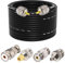 YOTENKO Cavo coassiale per radio Ham, 50 Ohm, RG58, cavo coassiale da 25 m, UHF PL259 maschio a maschio + adattatore UHF SO239 femmina a SMA/UHF/BNC, confezione da 4, per antenna radio CB, amatoriale,