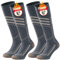 TANSTC Merino Sneaker Socken Herren 43-46, Winter Dicke Thermosocken Wandersocken Damen, Merinowolle Skisocken Kompressionsstrümpfe Für Skifahren Outdoor Wintersport, Skifahren Geschenke, Grau 2 Paar