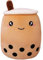 BAIYSFFG Cute Cartoon Boba Milk Tea Soft Plush Doll, Giant Boba Bubble Plushie Stuffed Tea Cup Pillow Gift Toys(Brown,25CM) (Brown-24cm)