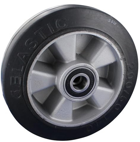 Rollentechnik Hubwagen Lenkrad Hubwagenrad 200x50 mm Elastik-Gummi mit Kugellager Bohrung 20 Nabenlänge 55 Einbaulänge 43