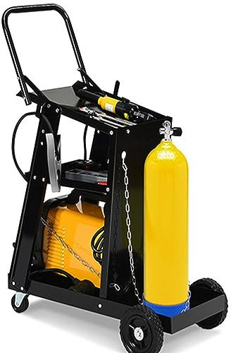 Generic Chariot à outils de soudage, roues avant universelles avec poignée, chariot de soudeur robuste à 3 niveaux, capacité de 90,7 kg