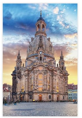 Jdekaec Dresdener Frauenkirche Leinwand-Poster, Wandkunst, Dekordruck, Bild Gemälde für Wohnzimmer, Schlafzimmer, Dekoration, ungerahmt, 30 x 45 cm
