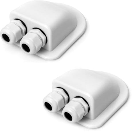 Casquillo de Cable,2 Piezas Pasacables de Techo, Pasacables Impermeables para Cables, para Sistema Solar, Autocaravana, Caravana, Barco y Aire Acondicionado (Blanco)