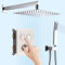 Oupukle Thermostat-Duschsystem, 25,4 cm, Ganzmetall, Überkopf-Regendusch-Kombi-Set mit handmontiertem 3-Wege-Thermostatventil und Verkleidungsset (Wandhalterung, poliertes Chrom)