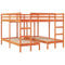 vidaXL Dreifach Etagenbett, Bettgestell mit Lattenrost Rausfallschutz, Bett für Kinder Jugendliche Erwachsene, Kinderbett Holzbett, Braun 200x200/80x200cm Massivholz Kiefer