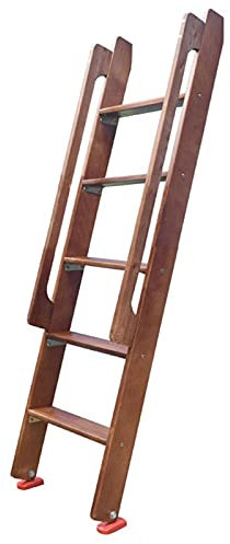 YTXFRHOD 49/59 Zoll Holz-Dachbodenleiter mit Haltegriff, braune Doppelstockleiter für Bibliothek, Wohnmobil, Kinderzimmer, Schlafsaal, Doppelbett (Größe: 1,25 m/4,1 Fuß hoch)