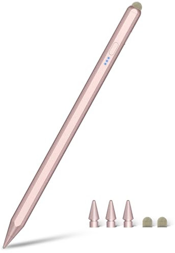 Pencil Pro für iPad 15Min Schnellladung mit Faser Stiftkopf, Magnetisch Stift mit Handballenabweisung & Neigung, Stylus Pen für iPad 6-10, Air 3-5/M2, Mini 5-6, Pro 11/13/M4, 12.9 3-6