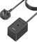 Extension Lead 3M with USB Slots, 3 Way Cube Extension Socket with 2 USB C and 2 USB A Slots, Small Wall Mountable Power Strip with 3 Metre Extension Cable for Travel Home Office-Black