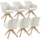 Zouron Chaise De Salle à Manger（Pieds en chêne Clair） Lot De 6,Fauteuil en Velours,Chaise De Bureau Pivotante, Chaises de Cuisine, Fauteuil De Salon avec Accoudoirs,Beige