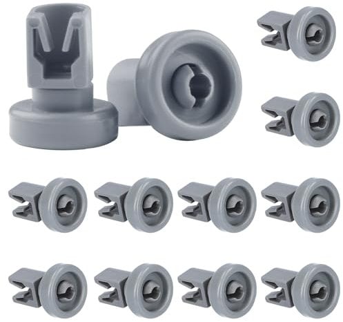NewZC Dishwasher Basket Rollers, Pack of 12, Plastic, Gray, Replacement Parts, Compatible with Privileg AEG Favorit Zanussi