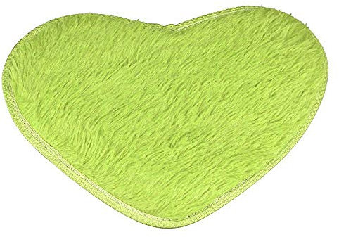 QVNXVO Badematten & Badteppiche 30 x40 cm in Herzform, Maschinenwaschbare Badematte, Badvorleger mit Wasserabsorbierenden, rutschfest Badezimmerteppich, Teppich Fußmatte für Badezimmer Grün