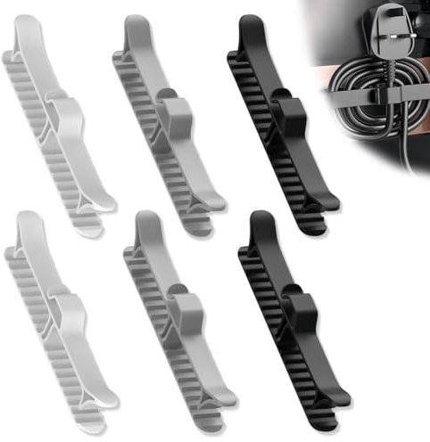 CATOR 6 pezzi Avvolgicavi, organizer per cavi, per elettrodomestici, gestione dei cavi, cucina, autoadesivo, per utensili da cucina, clip per cavi per macchina da caffè, mixer Air Fryer