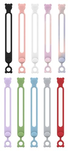 Cable Ties - Ties Cavi In Silicone | Cravatte Di Filo Riutilizzabile Per Elettronica, Casa, Ufficio, Clip Elastiche Flessibili Per Gadget, TV, Computer, Scrivania, Caricabatterie, Telefono, L