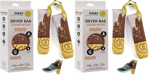 Sidas Cedar Wood - Secador de Zapatos Natural - Absorbe la Humedad - Elimina los Malos olores - 100% Natural - Reutilizable
