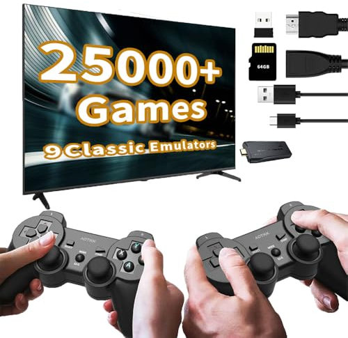 Classic Tv Video Games Console: Built in 20000+ Classic Games 2 Ergonomics Controller - 4K HDMI Output, Plug and Play Video Game Console, Ideal Kids and Adult