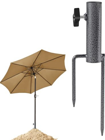 Erdspieß Sonnenschirm, Rasendorn für Sonnenschirm, Sonnenschirmständer mit Rasendorn, Sonnenschirmhalter, Schirmständer mit Erdspieß, Sonnenschirmhalterung für Boden Gartenschirm Angelschirm (B)