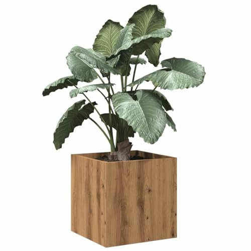Iiaky Jardinera de Madera maceteros Exterior Jardinera Balcon Jardinera Madera jardineras Exterior contrachapada Roble Artesanal 40x40x40 cm