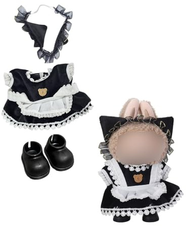UYRVAPE Puppenkleidung für La-bu-bu 17 cm Plüschpuppe, DIY Outfit und Schuh Set, hochwertige Bekleidung, Geschenk für Kinder & Sammler, Accessoires für La-bu-bu Plüsch(D)