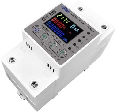 Interruttore Magnetotermico Differenziale Interruttore intelligente WIFI 1P+N 63A Smartlife Energy Meter Kwh Misurazione Timer interruttore automatico con protezione da tensione, corrente e perdite(WI