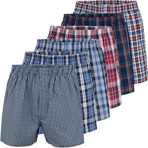City Life 3er, 6er, 9er Pack Herren Boxershorts Shorts Boxer Webboxer Sparpack S-4XL, Farbe:6er Pack D02, Grösse:M