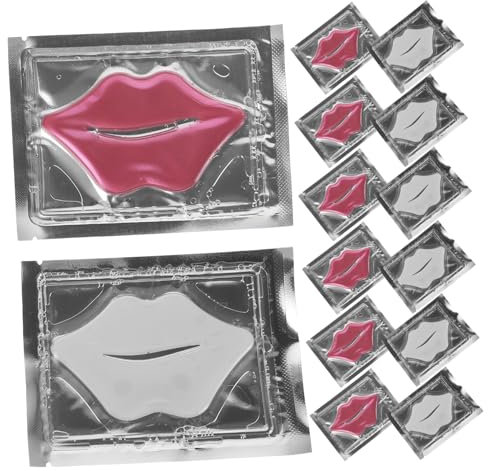 WOONEKY 20pezzi Maschera Per Labbra in Gel Cuscinetti Idratanti Per Labbra Maschera Notturna Anti-età Balsamo Schiarente Ammorbidente Cerotti Idratanti Riduzione Screpolature