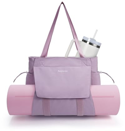 sportsnew Yogatasche Damen Groß Wasserdicht Yoga Tote Tasche mit Nassfach & Klettverschluss Schnellzugriff Yogamatte