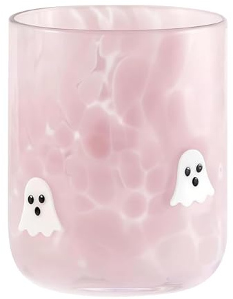 Zeyaoaea Halloween Icon Juice Glasses, 530ml Glass Coffee Mugs, Cute Pumpkin, Bat Halloween Stemless Drinking Cups for Seasonal Celebration Cocktail Party Coffee Mug Gift for Family and Friends