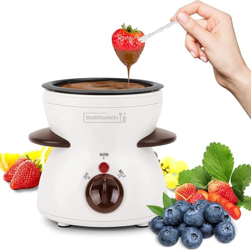 Elektrisches Mini-Fonduetopf-Set mit Tauchgabeln, Chocolate Melts Candy Melts Schmelztopf für Schokoladen-Karamell-Käse-Desserts