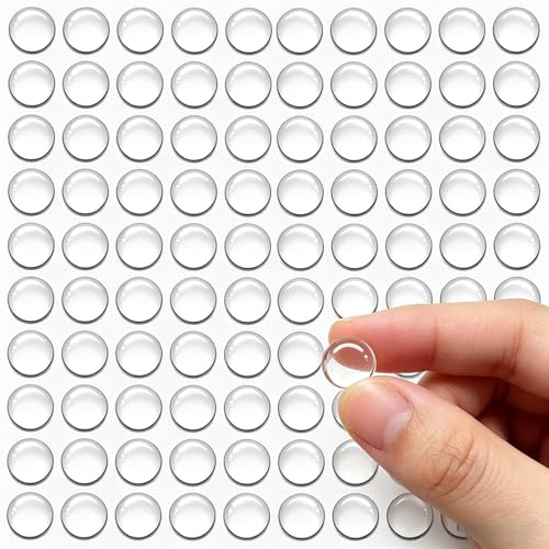 100 Pcs Clear Rubber Bumper Pads 8x4mm, Self-Adhesive Silicone Door Protectors, Wall Protector, Cupboard Door Stoppers, Anti-Slip Rubber Pads for Furniture, Drawers, Glass Tables