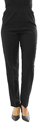 YESET Schlupfhose Damen Hose Baumwolle Dehnbund Business Classic schwarz 164 40/XL