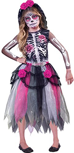 (PKT) (9903415) Child Girls Day Of The Dead Spirit Costume Dress (10-12yr)