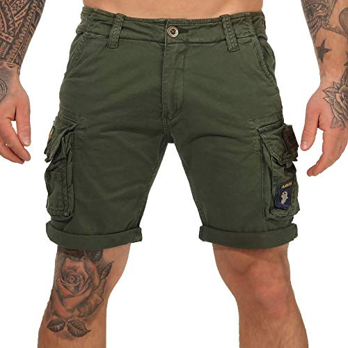 Alpha Industries Herren Crew Short Patch Für Cargos, Dark Olive, 34 EU