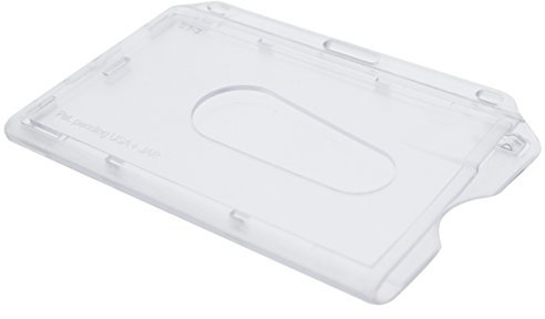 Specialist ID - Slim Heavy Duty Horizontal Id-Abzeichen-Halter - Hartplastik (Hält 1 Card) Polycarbonat - Single CR80 30 Mil Uv Rigid Case W Easy Access Thumb Notch Spender 3er-Pack Löschen schützen