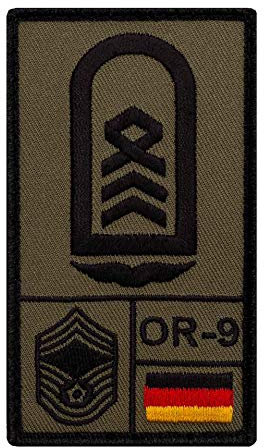 Café Viereck ® Oberstabsfeldwebel Luftwaffe Bundeswehr Rank Patch mit Dienstgrad - Gestickt mit Klett – 9,8 cm x 5,6 cm