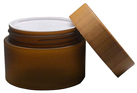 1 pot rond vide portable en plastique ambré de 150 ml avec doublures intérieures et couvercles en bambou pour le rangement de flacons de crème de voyage de qualité supérieure