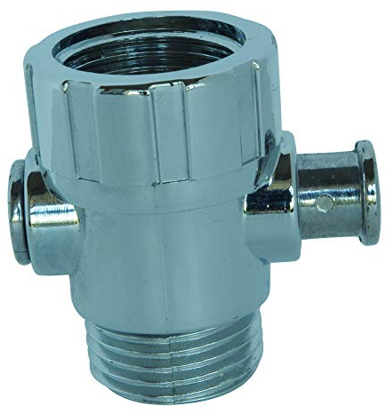 SOMATHERM FOR YOU, Stop douche chromé MF15/21 - Coupe l'eau sans fermer le robinet - Dimensions Mâle Femelle 15/21 - Corps ABS chromé - Compatible eau chaude/froide - Bouton laiton